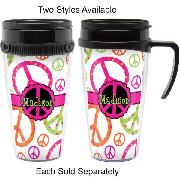 Peace Sign Travel Mugs - with & without Handle