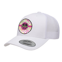 Peace Sign Trucker Hat - White (Personalized)