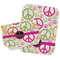 Peace Sign Two Rectangle Burp Cloths - Open & Folded