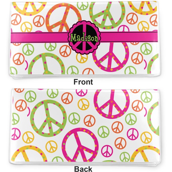 Peace Sign Vinyl Check Book Cover - Front and Back