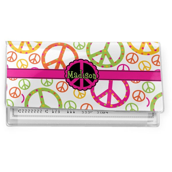 Custom Peace Sign Vinyl Checkbook Cover (Personalized)