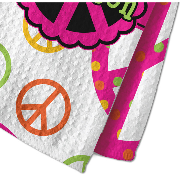 Peace Sign Waffle Weave Towel - Closeup of Material Image