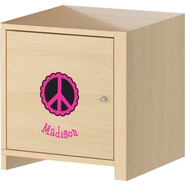 Peace Sign Wall Graphic on Wooden Cabinet