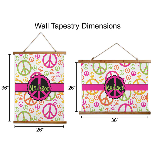 Peace Sign Wall Hanging Tapestries - Parent/Sizing