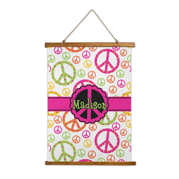Custom Peace Sign Wall Hanging Tapestry - Tall (Personalized)