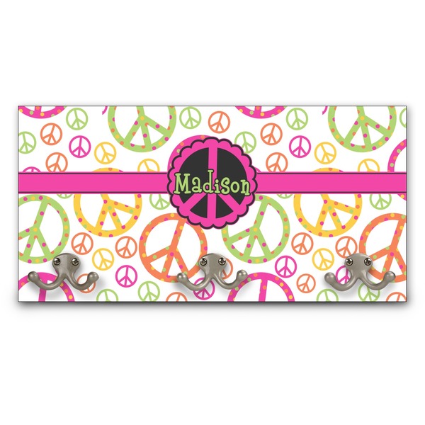 Custom Peace Sign Wall Mounted Coat Rack (Personalized)