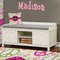 Peace Sign Wall Name Decal Above Storage bench