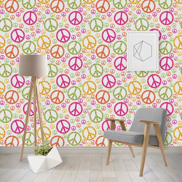 Custom Peace Sign Wallpaper & Surface Covering (Water Activated - Removable)