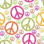 Peace Sign Wallpaper & Surface Covering (Water Activated 24"x 24" Sample)