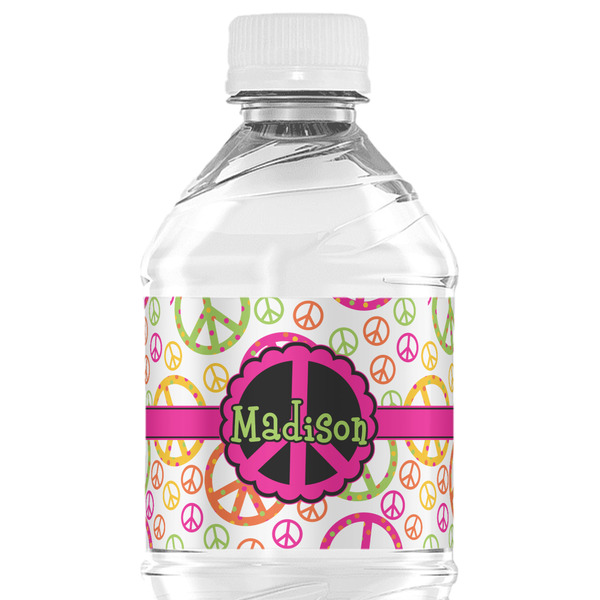 Custom Peace Sign Water Bottle Labels - Custom Sized (Personalized)