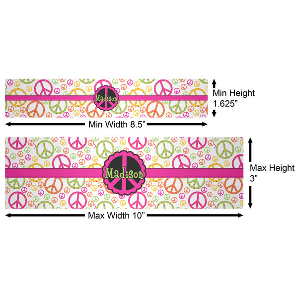 Peace Sign Water Bottle Labels w/ Dimensions