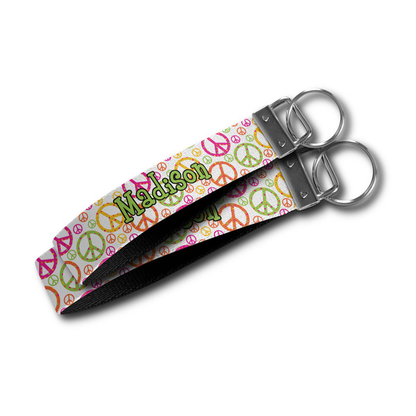 Peace Sign Webbing Keychain FOBs - Size Comparison