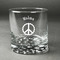 Peace Sign Whiskey Glass - Front/Approval