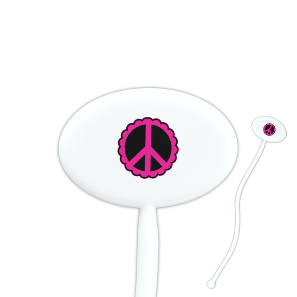 Custom Peace Sign Oval Plastic Stir Sticks