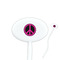 Peace Sign White Plastic 7" Stir Stick - Oval - Closeup