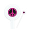 Peace Sign White Plastic 7" Stir Stick - Round - Closeup