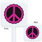 Peace Sign White Plastic Stir Stick - Double Sided - Approval