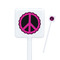 Peace Sign White Plastic Stir Stick - Square - Closeup