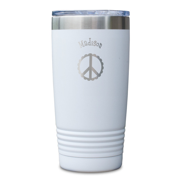 Peace Sign White Polar Camel Tumbler - 20oz - Single Sided - Approval