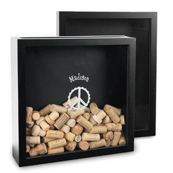 Peace Sign Wine Cork & Bottle Cap Shadow Box (Personalized)