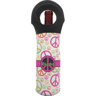 Peace Sign Wine Tote Bag (Personalized)