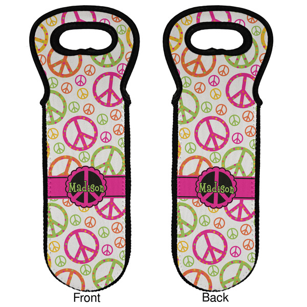 Peace Sign Wine Tote Front & Back
