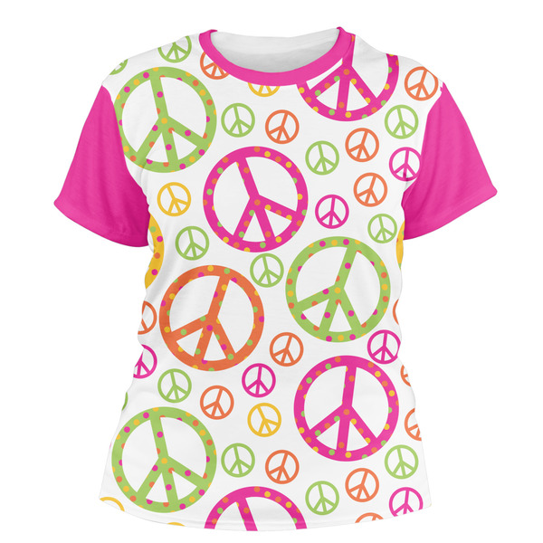 Custom Peace Sign Women's Crew T-Shirt - Small
