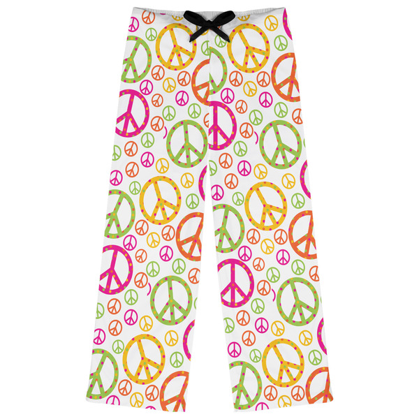 Custom Peace Sign Womens Pajama Pants - L