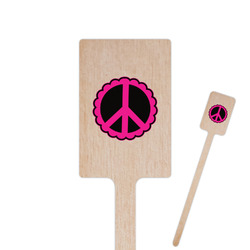 Peace Sign 6.25" Rectangle Wooden Stir Sticks - Double Sided