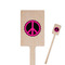 Peace Sign Wooden 6.25" Stir Stick - Rectangular - Closeup