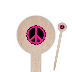 Peace Sign Round Wooden Food Picks
