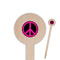 Peace Sign Wooden 6" Food Pick - Round - Closeup