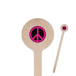 Peace Sign Round Wooden Stir Sticks
