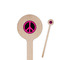 Peace Sign Wooden 7.5" Stir Stick - Round - Closeup