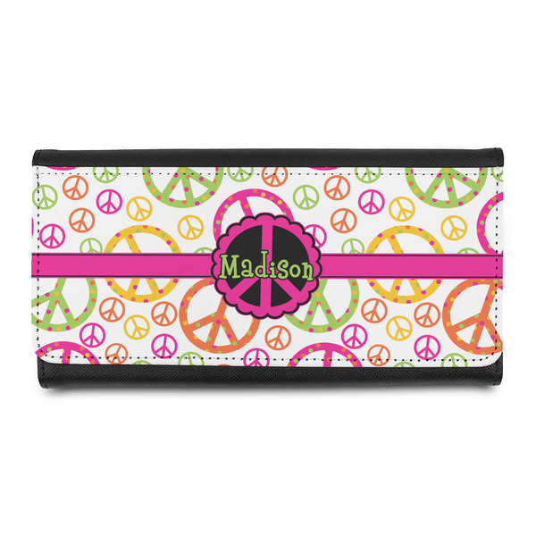 Custom Peace Sign Leatherette Ladies Wallet (Personalized)