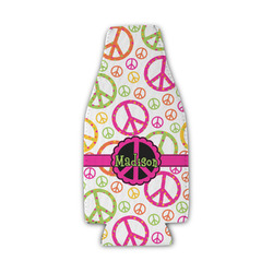 Peace Sign Zipper Bottle Cooler (Personalized)