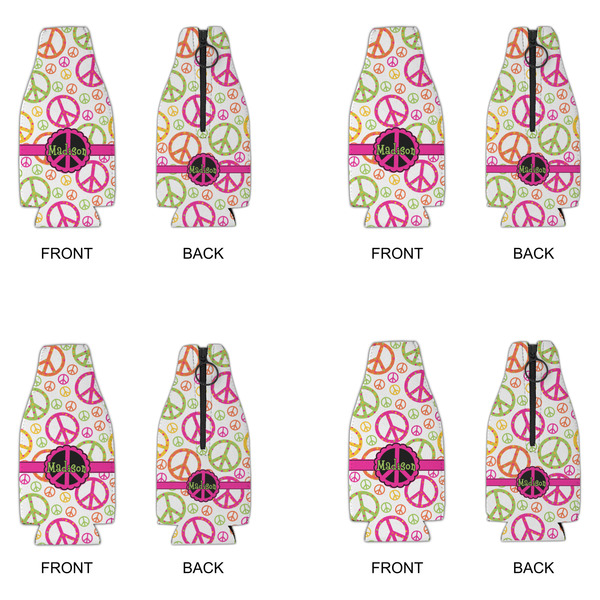 Peace Sign Zipper Bottle Cooler - Set of 4 - APPROVAL