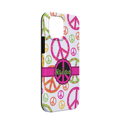 Peace Sign iPhone Case - Rubber Lined - iPhone 13 Mini (Personalized)