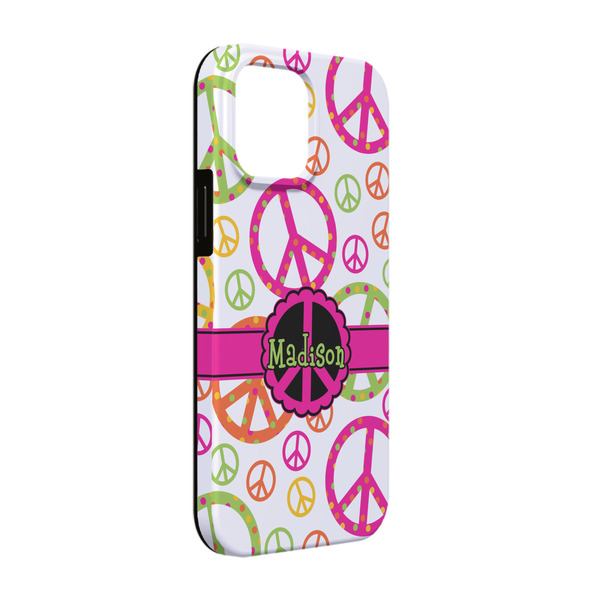 Custom Peace Sign iPhone Case - Rubber Lined - iPhone 13 (Personalized)
