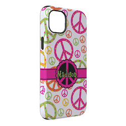 Peace Sign iPhone Case - Rubber Lined - iPhone 14 Plus (Personalized)