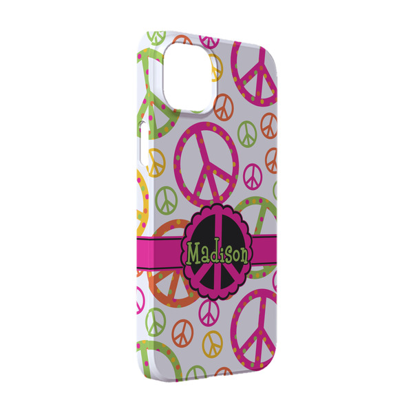 Custom Peace Sign iPhone Case - Plastic - iPhone 14 Pro (Personalized)