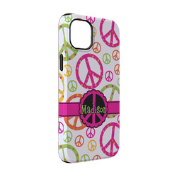 Peace Sign iPhone Case - Rubber Lined - iPhone 14 Pro (Personalized)