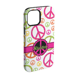 Peace Sign iPhone Case - Rubber Lined - iPhone 15 Pro (Personalized)