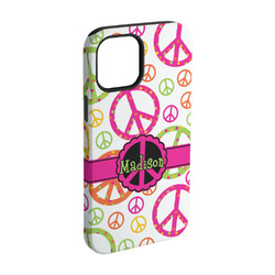 Peace Sign iPhone Case - Rubber Lined - iPhone 15 (Personalized)