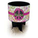 Peace Sign Black Beach Spiker Drink Holder (Personalized)