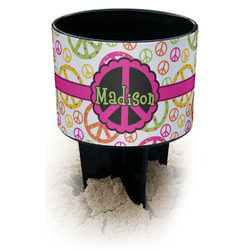 Peace Sign Black Beach Spiker Drink Holder (Personalized)