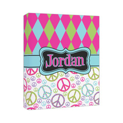 Harlequin & Peace Signs Canvas Print - 11x14 (Personalized)