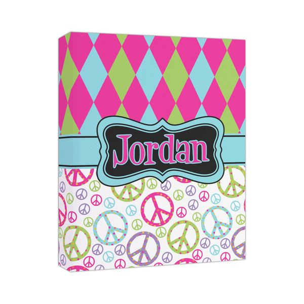 Custom Harlequin & Peace Signs Canvas Print (Personalized)