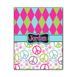 Harlequin & Peace Signs Wood Print - 11x14 (Personalized)