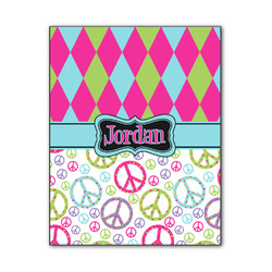 Harlequin & Peace Signs Wood Print - 11x14 (Personalized)